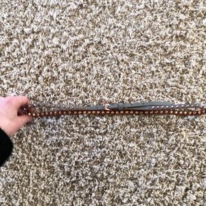 Linea Pelle gray and rose gold spike belt